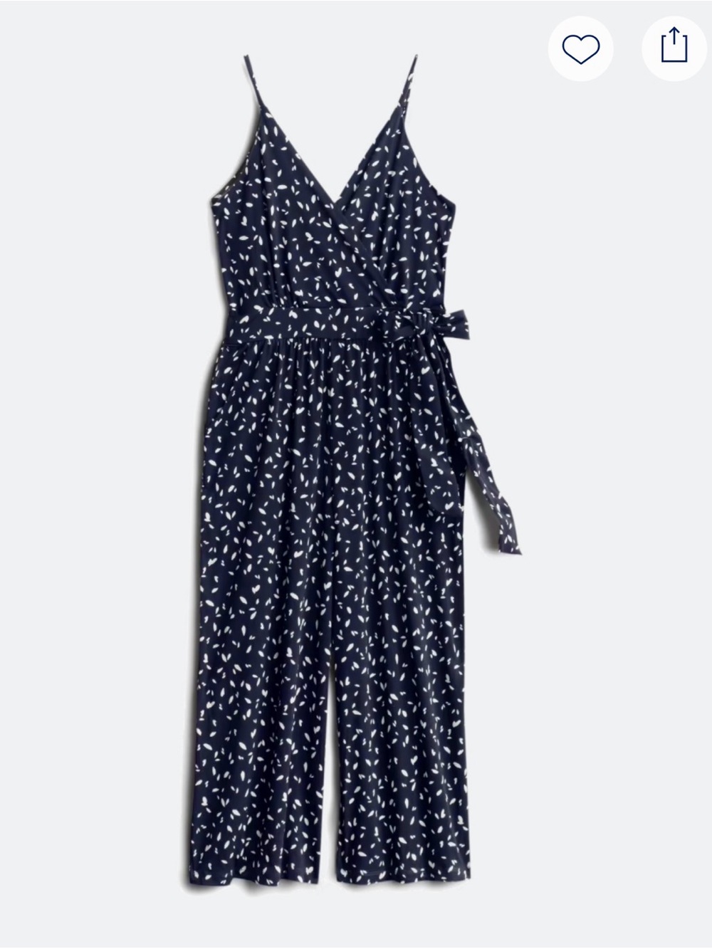 Kaileigh Navy Jumpsuit with Cream Leaf Print